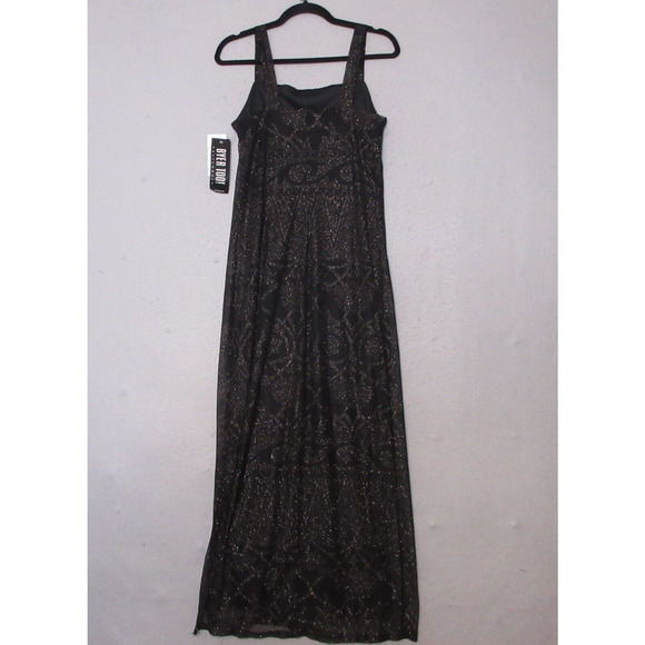 Y2K 90s Vintage Byer Too Maxi Dress Black Metallic Fairy Whimsigoth Grunge NWT - Picture 9 of 15